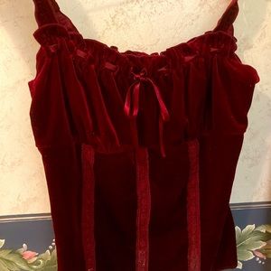 Express red velvet tank